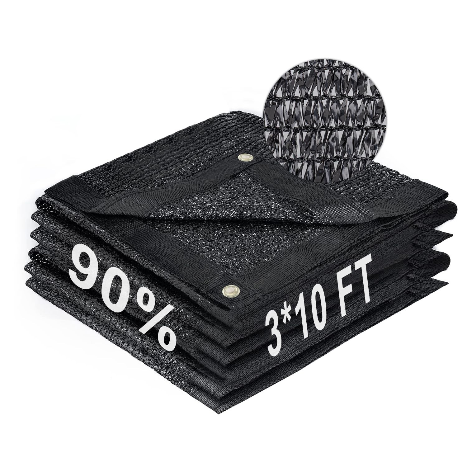 LOVE STORY 3x10FT 90% Black Garden Shade Cloth, Sun Shade Cover Net Mesh Tarp...