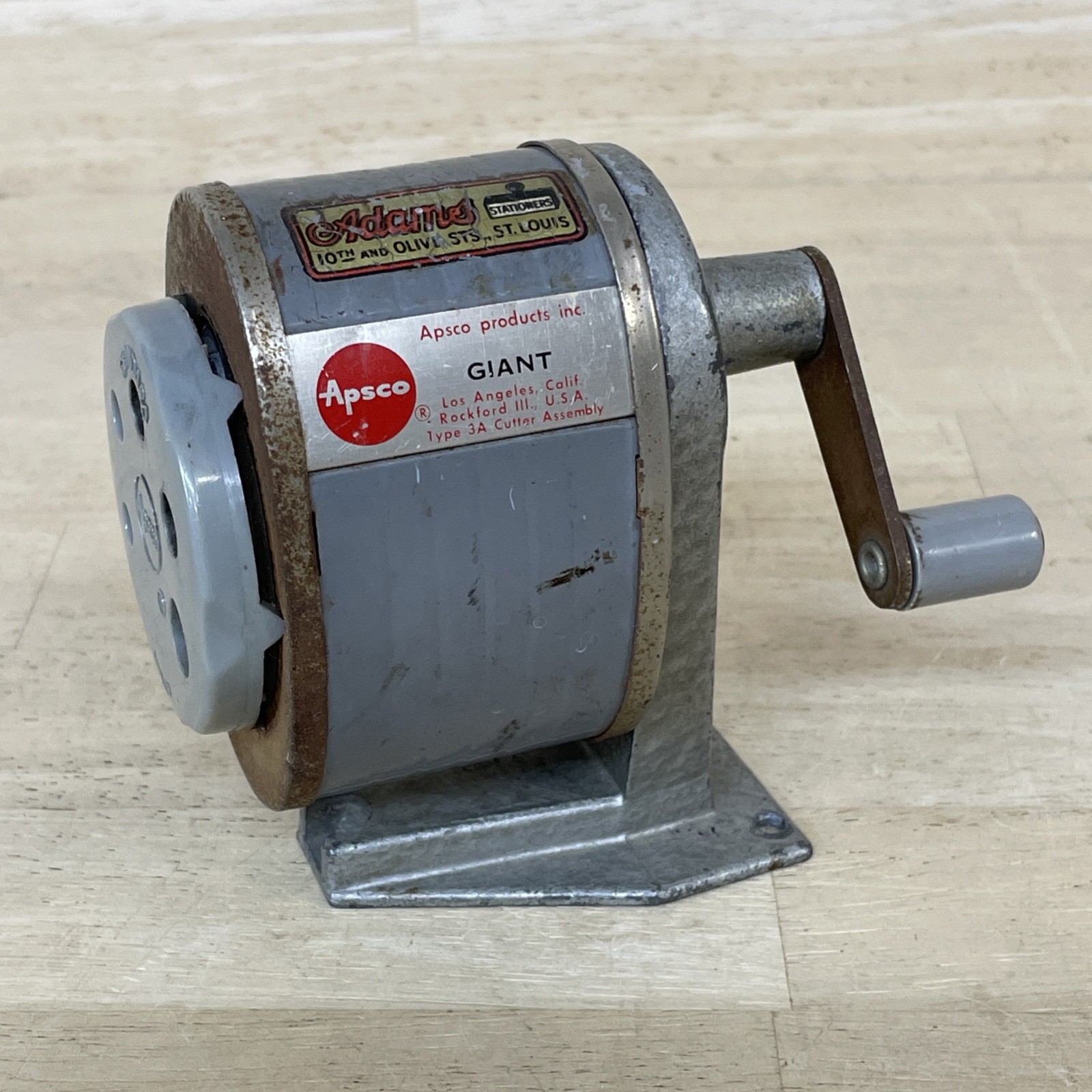 apsco GIANT pencil sharpener Vintage Industrial Powder Coated