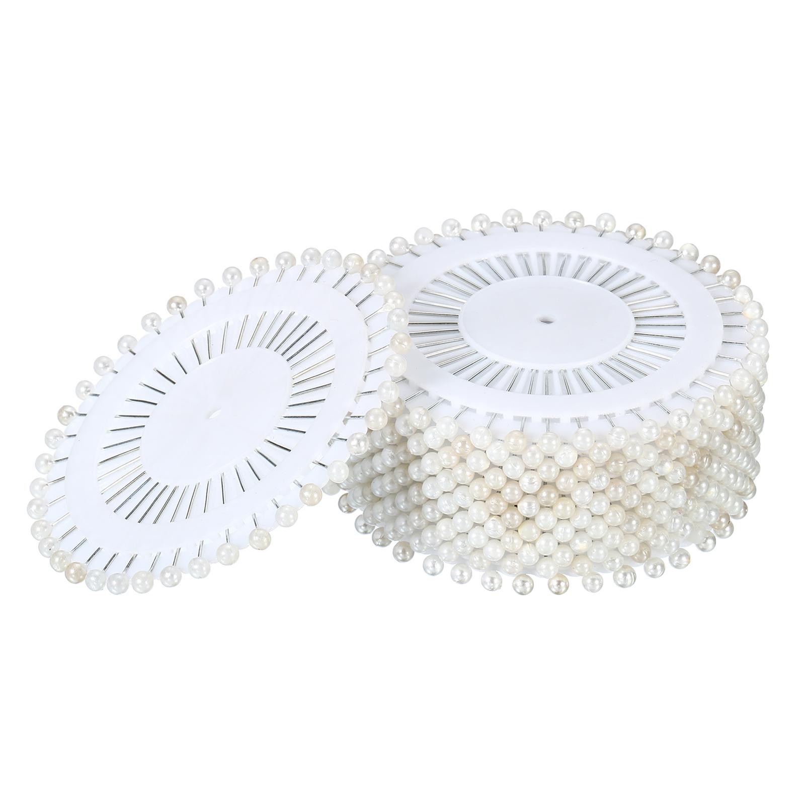 520Pcs Sewing Straight Pins Round Pearl Head for DIY Hand Craft Project, White