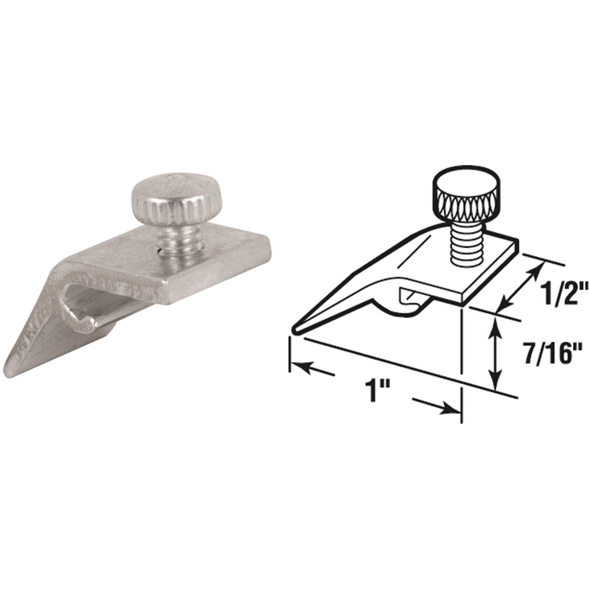 Prime-Line 1/2 In. W. x 7/16 In. H. x 15/16 In. L. Storm Door Panel Clip (8