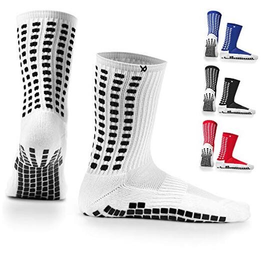 LUX Anti Slip Soccer Socks,Non Slip Football/Basketball/Hockey Sports White