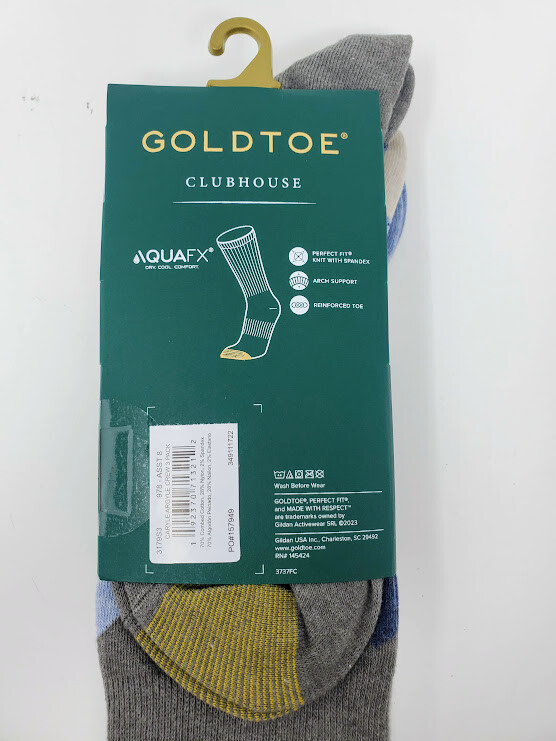 GOLD TOE Men's 3 pack Carlyle Argyle Crew Fashion Dress Socks, socks size 10-13