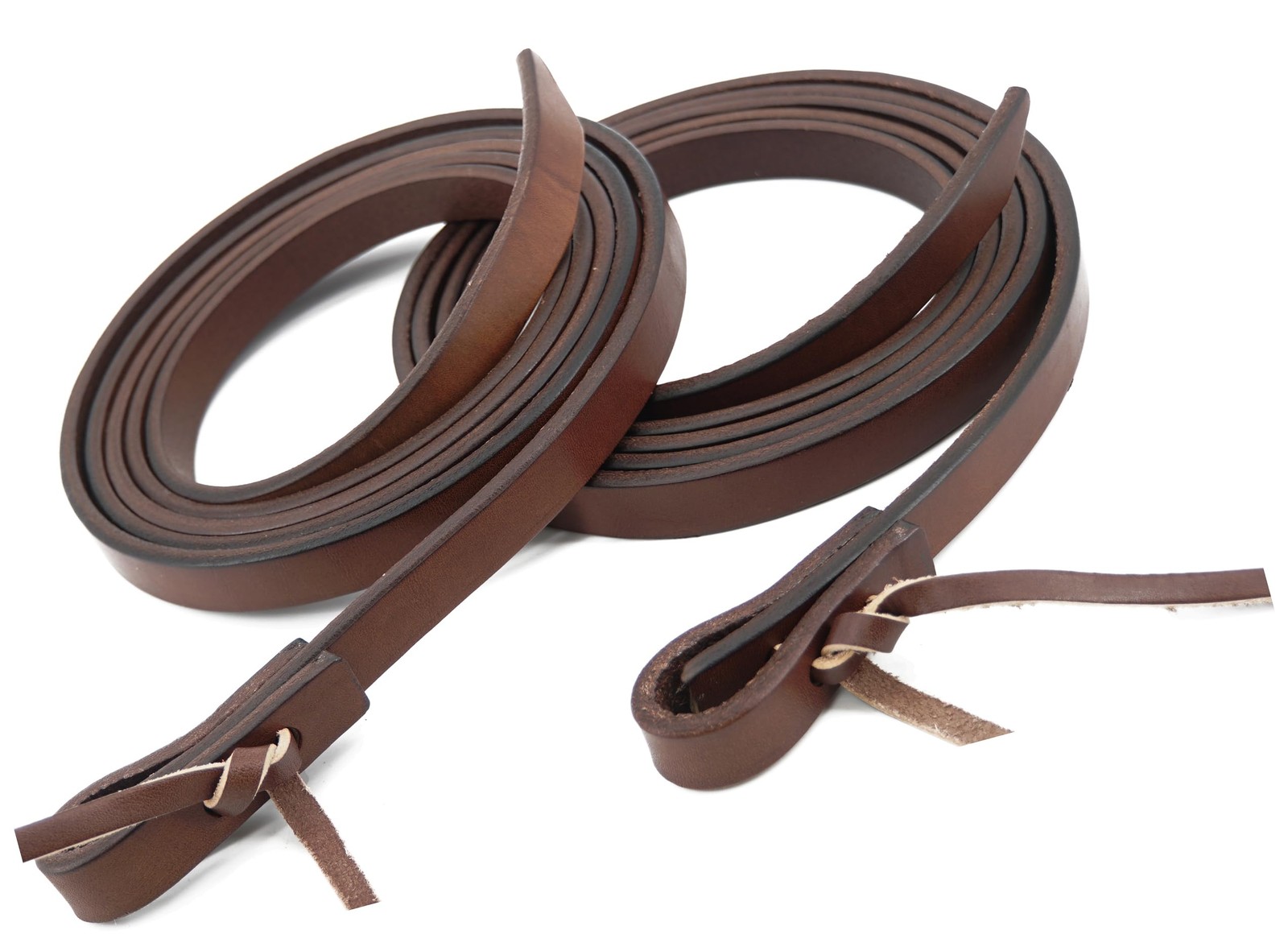 QMYBROW Leather Split Reins, Oiled Supple Ranch Reins for Western Horse Brown