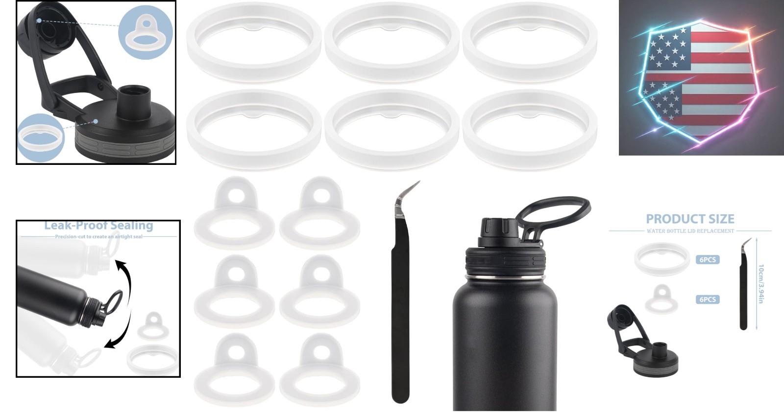 13 Pcs Seal Replacement for Thermoflask 24/32/40/64oz, Water Bottle Lid Repla...
