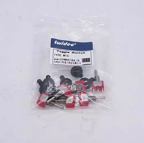 Twidec/6Pcs Mini Momentary Toggle Switch SPDT 3 Position 3 3Pin（ON)-OFF-(ON)