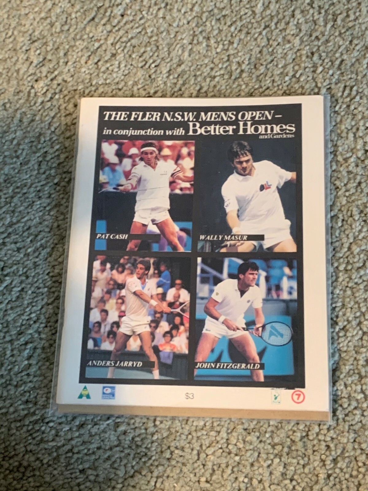 1987 NSW Men;s Open Tennis Program Pat Cash John Fitzgerald Wally Masur Cover