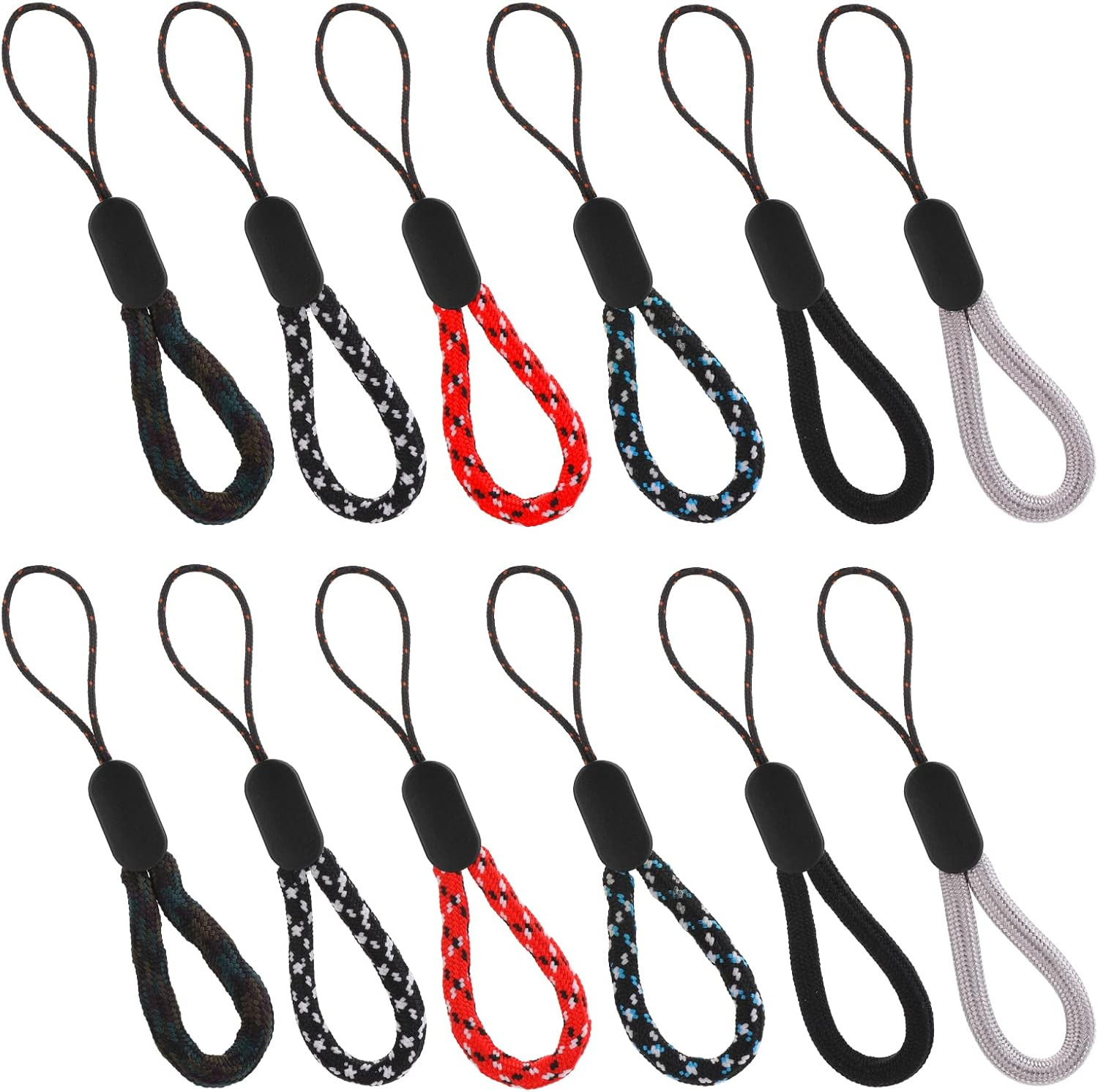 12 Pcs Adjustable Finger Hand Wrist Straps, Portable Short Lanyard Straps Assort