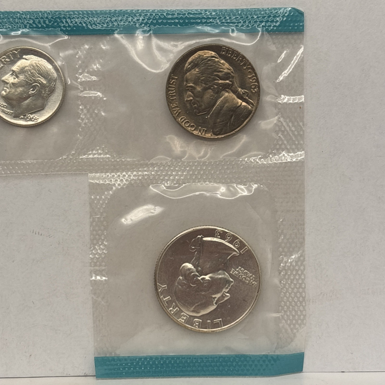 1963 Philadelphia Mint UNCIRCULATED Set Missing Half - 90% silver quarter & dime