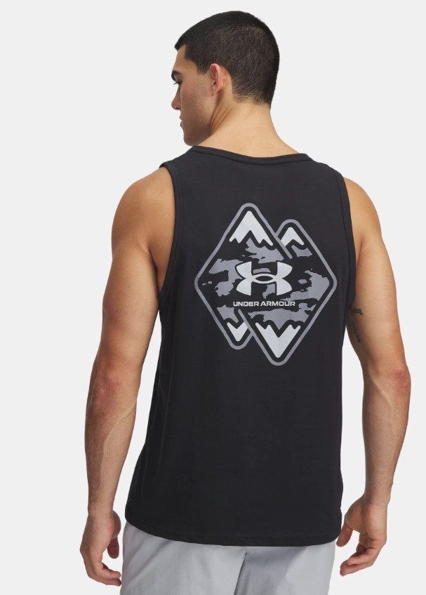NEW MENS UNDER ARMOUR BLACK Outdoor Mountain Peak SLEEVELESS Tank 1390229-001 L