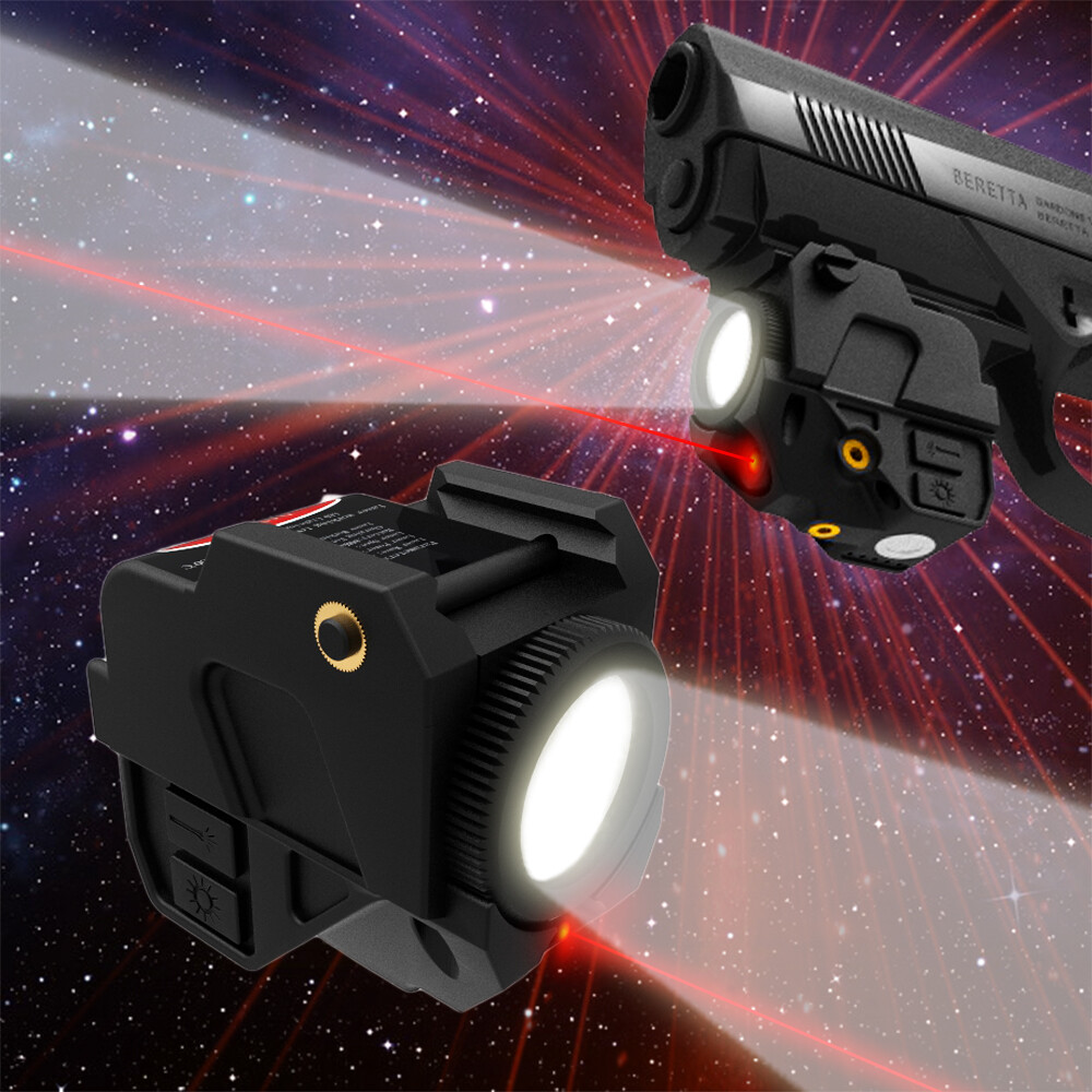 Laspur Compact RED Laser Sight Flashlight Light Combo, Magnetic Touch Recharge
