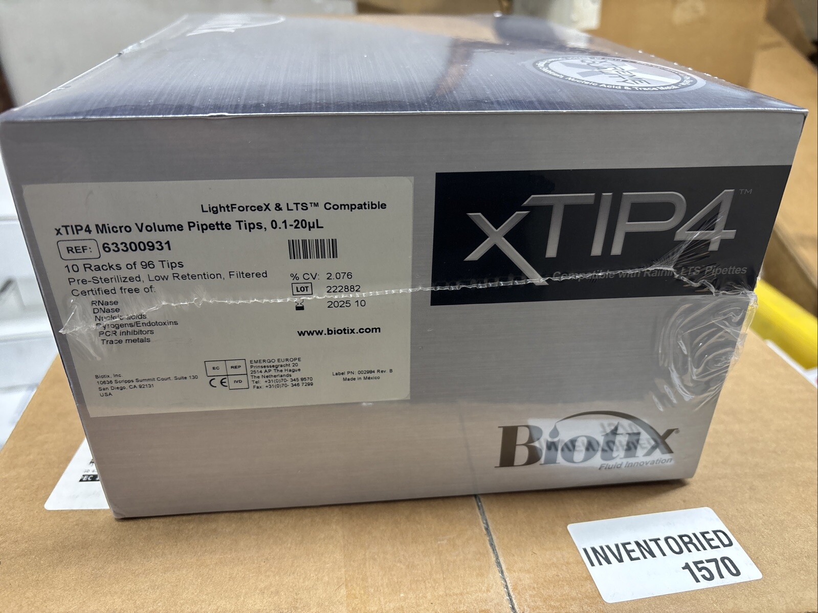 NEW BOX of Biotix 63300931 0.1-20µl xTip4 Pipette Tips for Rainin LTS 10x96=960
