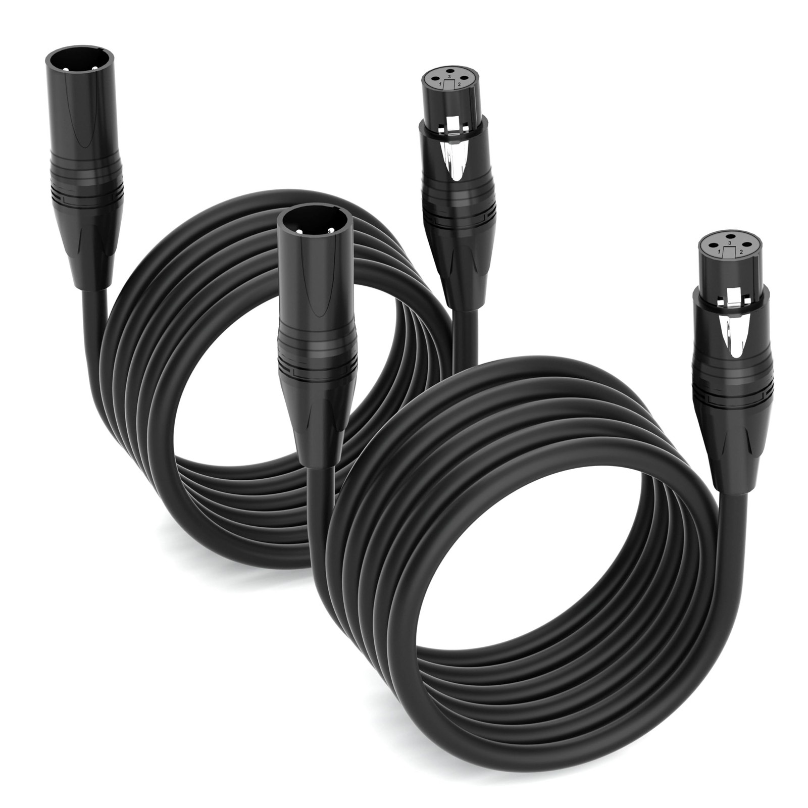 XLR Cables 50 FT/15M 2 Pack, Premium Low Noise Shielded XLR Cable, Heavy Duty...