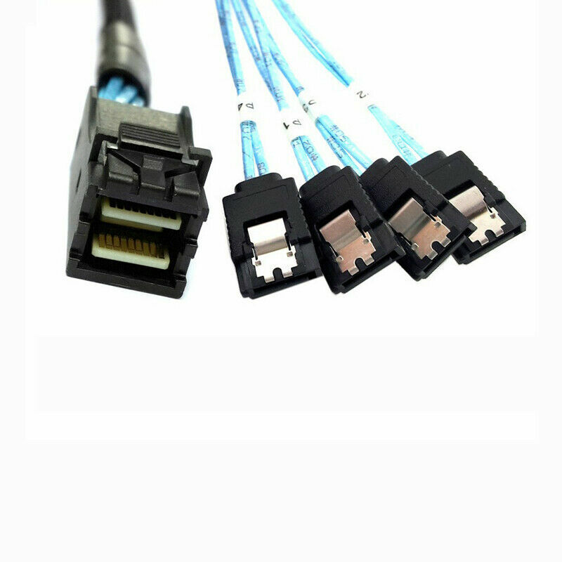 Mini SAS SFF-8643 to 4 SATA 7pin hard disk 6Gbps data Server Raid Cable 1m