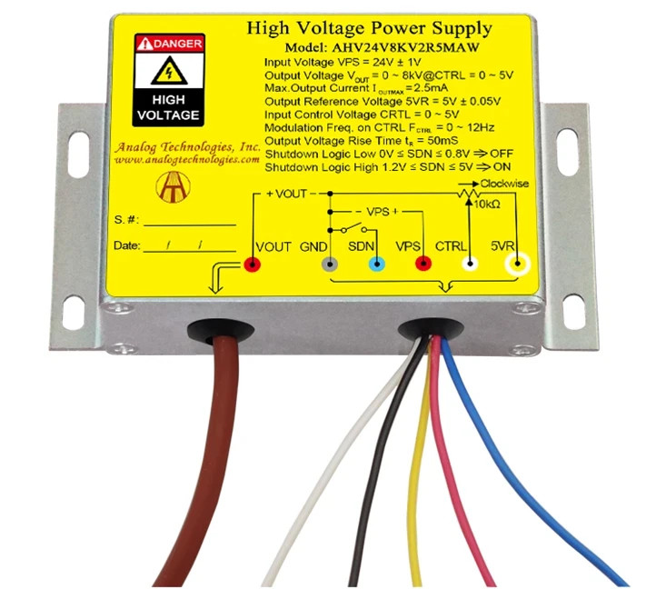AHV24V8KV2R5MAW DC-DC HV Power Supply Module 24V Input 0-8KV 2.5mA  Control