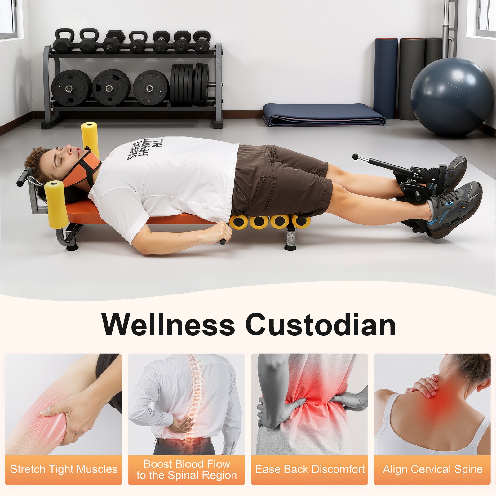 Inline Back Stretch Bench Back And Neck Decompression Neck Stretcher