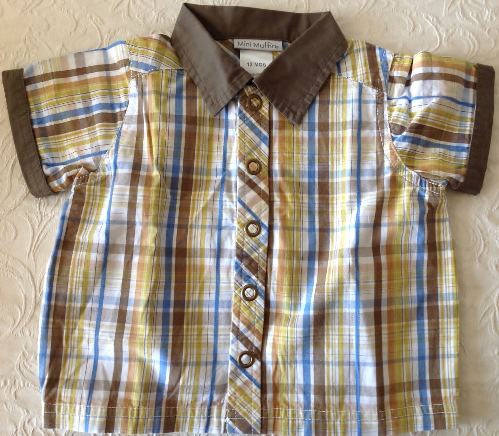 MINI MUFFINS boy’s plaid shirt 12 months EUC