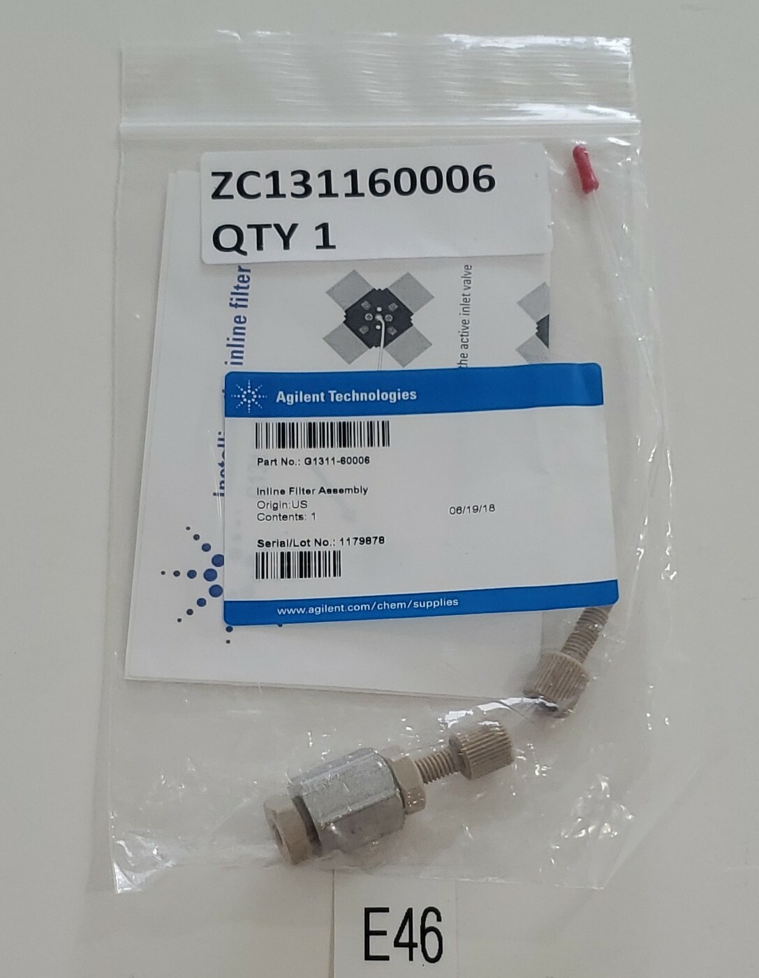 *NEW* Agilent G1311-60006 Inline Filter Assembly Perkin Elmer ZC1311 + Warranty!