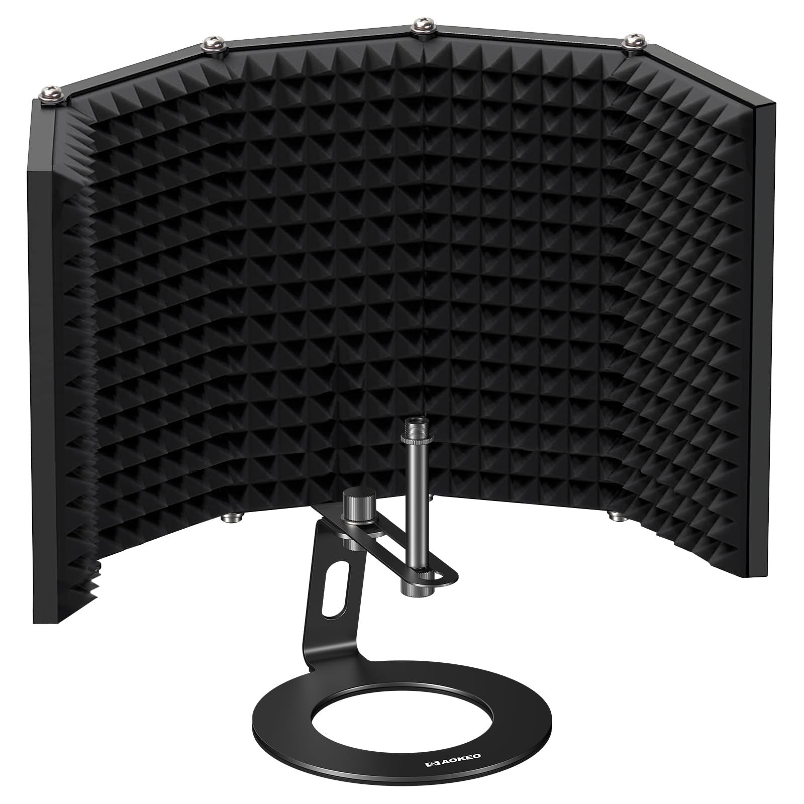 Aokeo Microphone Isolation Shield, Foldable Mic Shield with Triple Sound Insu...