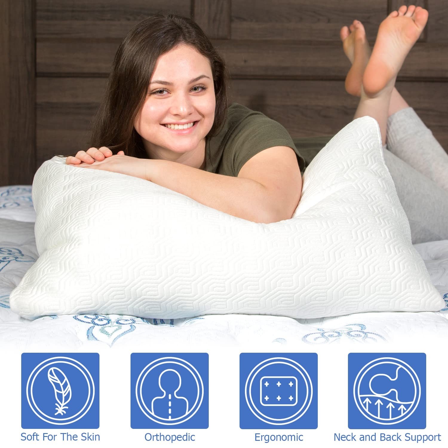 2 Pack Queen Size Rayon Derived from Bamboo Pillows for Sleeping, Cooling Shr...