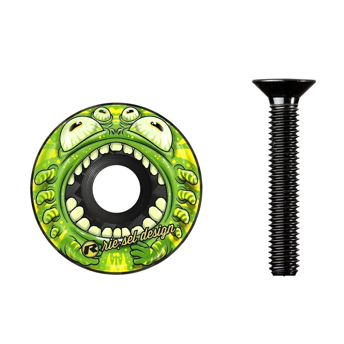 Riesel Design Monster Green STEM CAP - Bicycle Stem Cap, 1 1/8" Steerer Tube