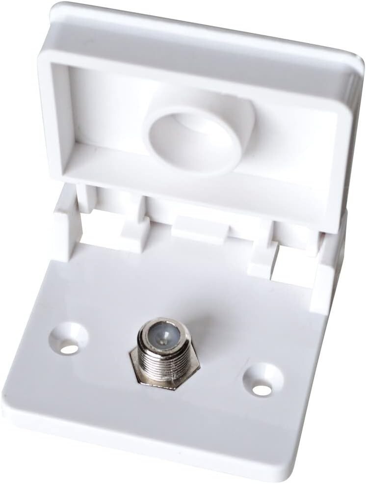 RV Designer T111 Weatherproof TV Jack, White