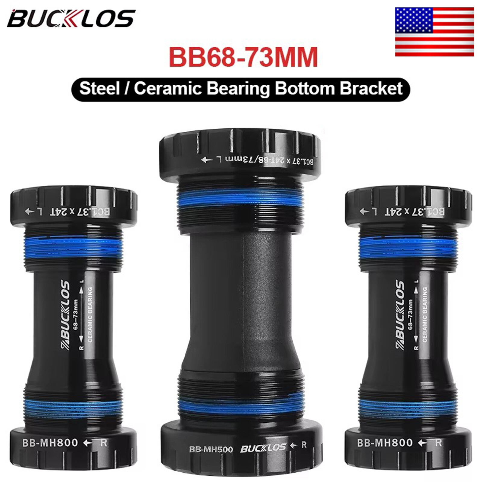 Bike Bottom Bracket 24mm BB68/73 Sealed Ceramic Bearing Threaded MTB Hollowtech