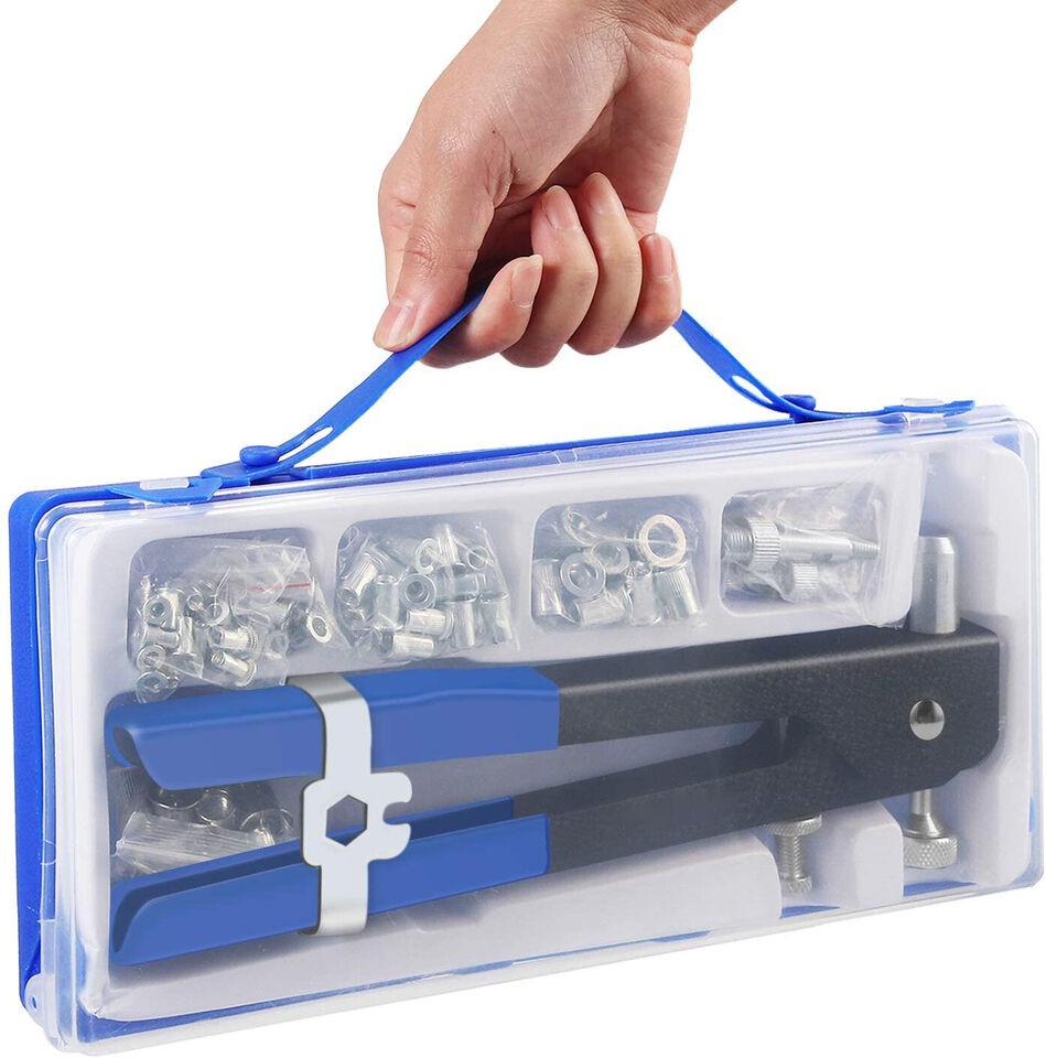 86pc Blind Rivet Nut Threaded Insert Rivet Gun Rivnut Nutsert Riveting Kit M3-M8