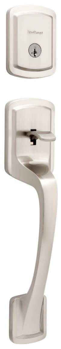 Kwikset Single Cylinder EXTERIOR Handleset w/RCAL Latch RCS Strike Satin Nickel