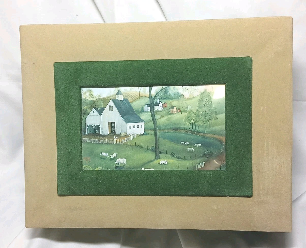 Farm Sheep Scene Deluxe Note Card Set Envelopes Keepsake Box New Seasons 36 Card