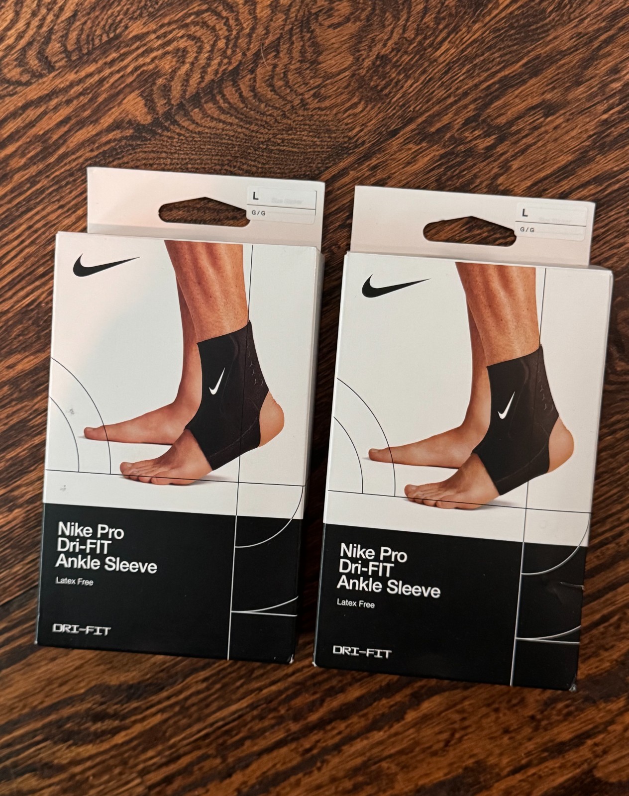 Two Brand NEW Nike Pro Ankle Sleeve Dri-Fit Adult Unisex size Large Black/White