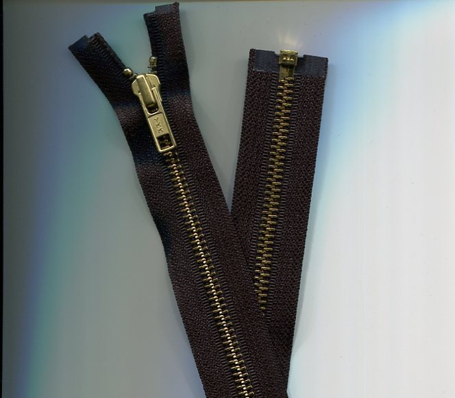 30 inch Black & Brass Metal #5 YKK Zipper Separating New!