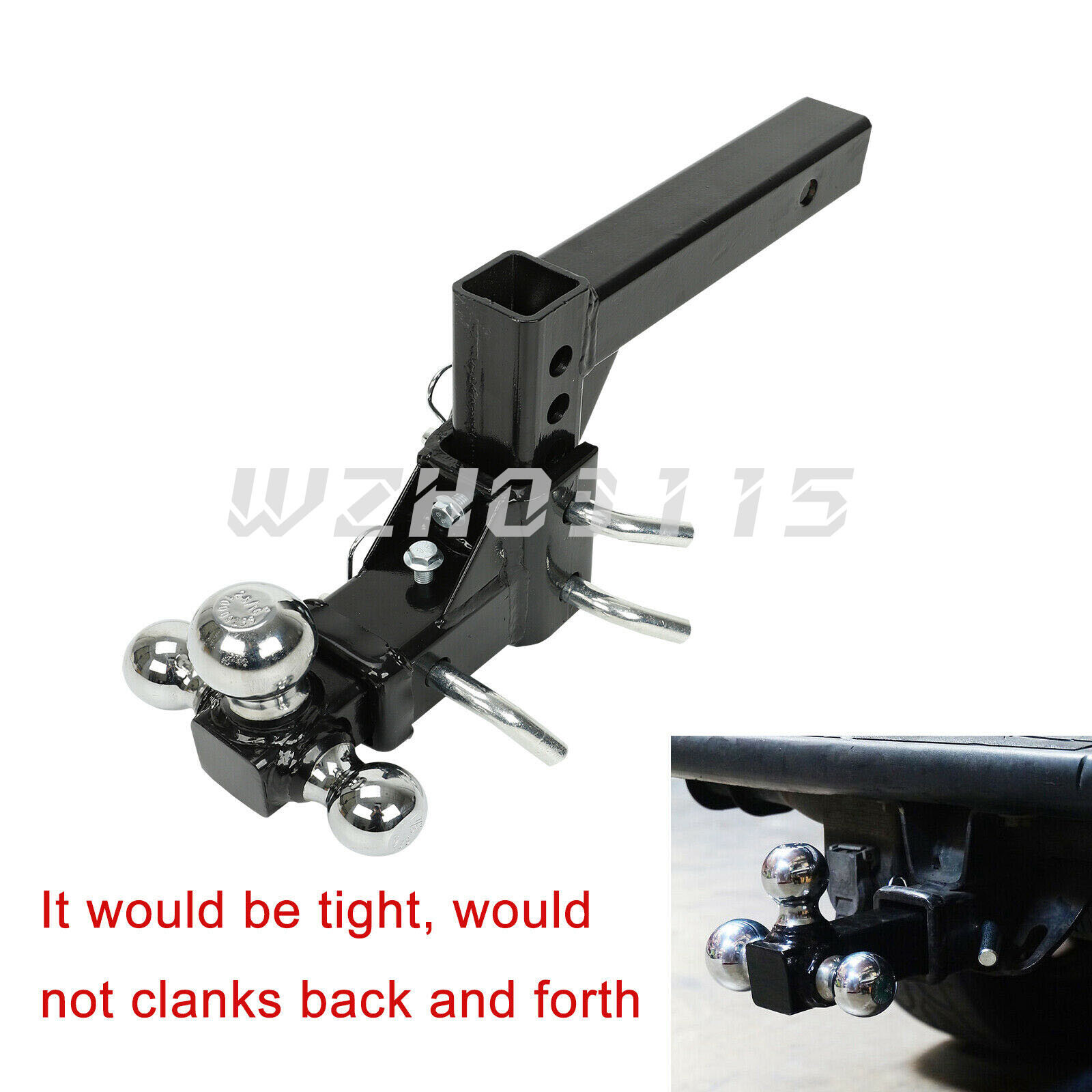 3-BALL HD Adjustable Drop Turn Trailer Tow 2 Hitch Mount For 2" Receiver