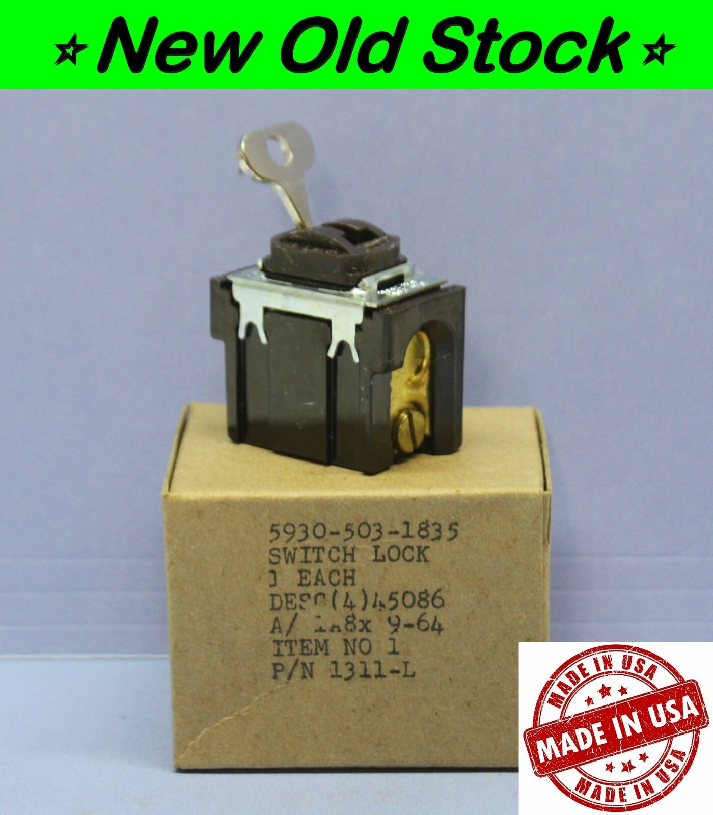 💡 Keyed Lock Locking Single-Pole ON/OFF Toggle Switch, Despard Interchangeable