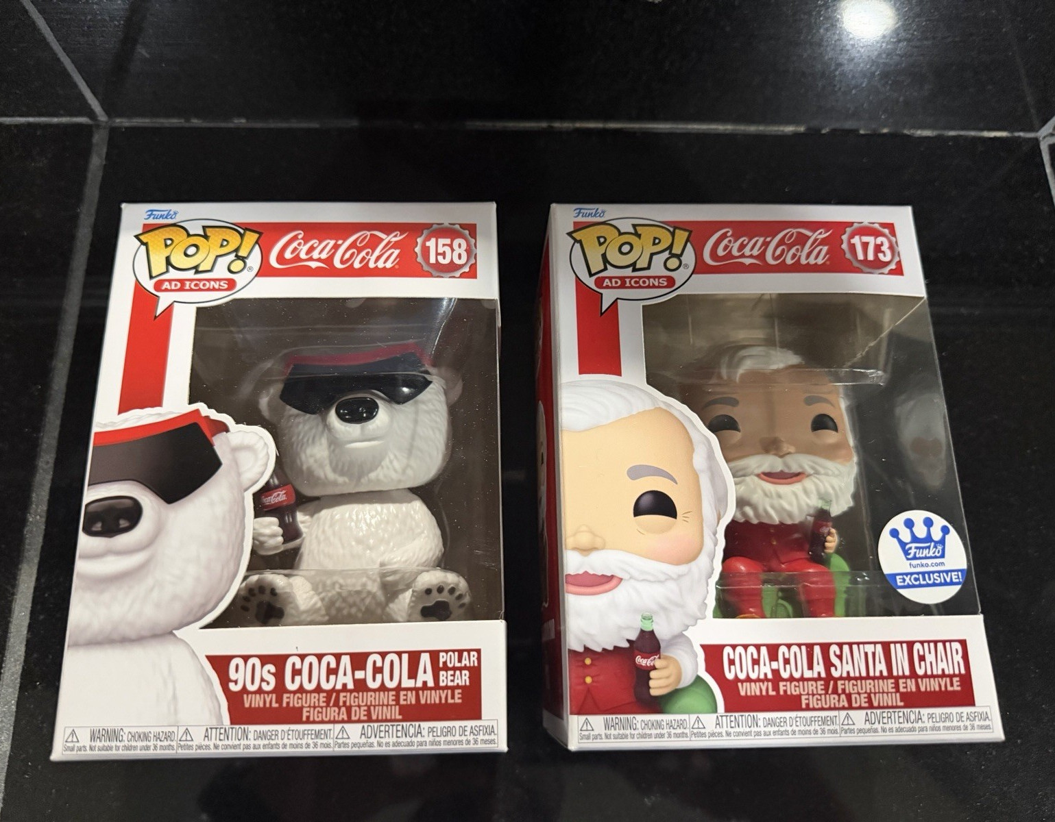 Funko Pop! Vinyl Coca-Cola Lot of 2 Polar Bear #158 Santa #173 Exclusive