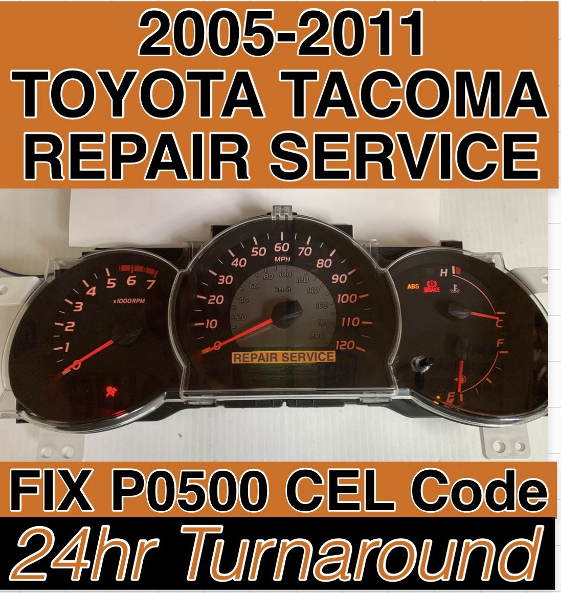 P0500 REPAIR SERVICE 2006 Toyota Tacoma Speedometer Instrument Cluster Gas Gauge