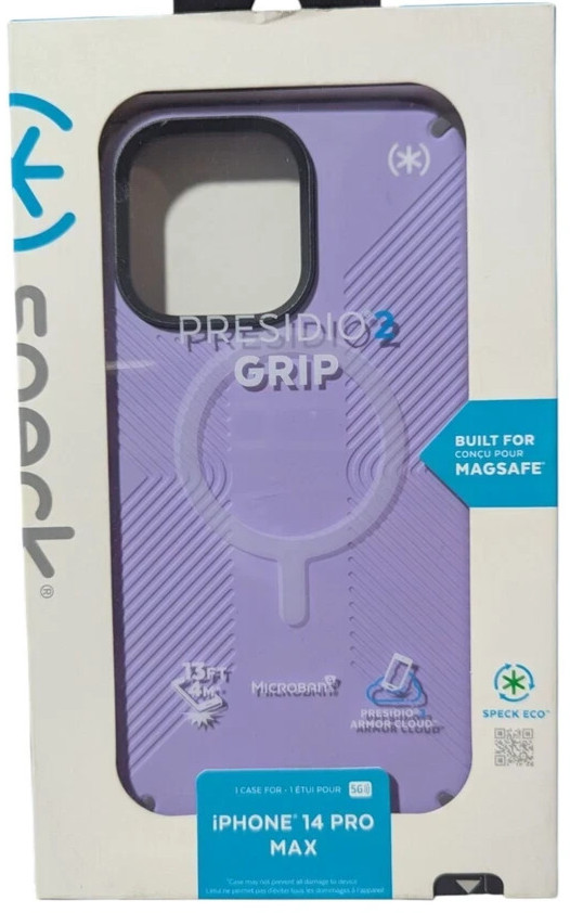 Speck Presidio 2 Grip MagSafe Case for Apple iPhone 14 Pro Max - Lavender