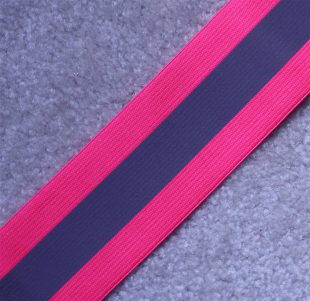 Elastic Silver  Pink sew on REFLECTIVE TAPE 1 yardX2"