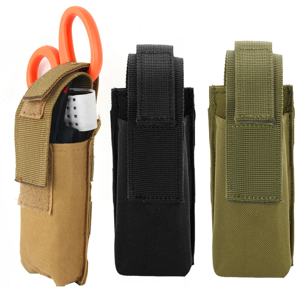 Tactical Molle Pouch Belt EDC Multi-Tool Knife Sheath Pouch Flashlight Holster
