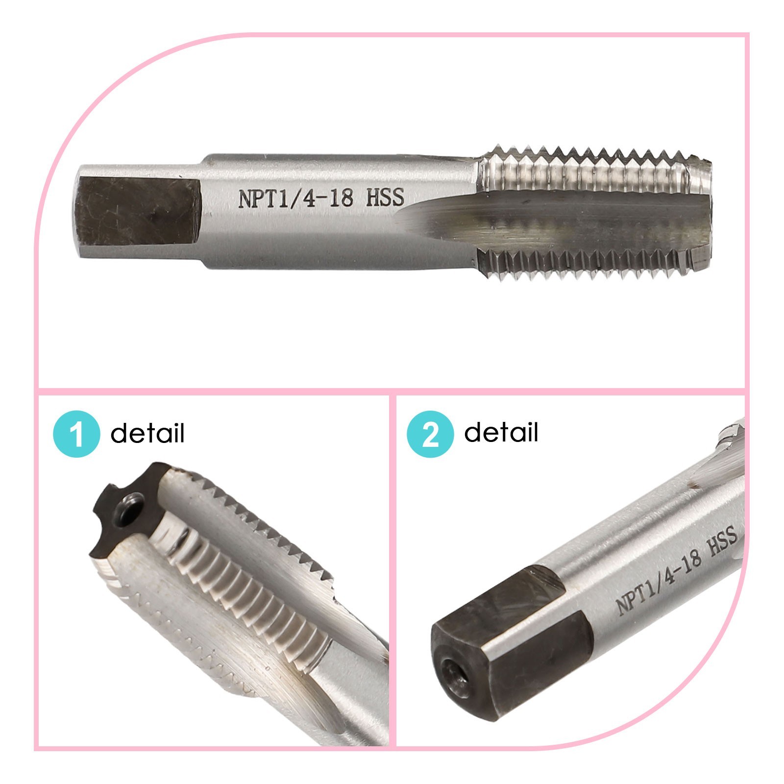 Taper Pipe Threaded Tap Parts Pipe Tap Repair Replacement Cutting Silver