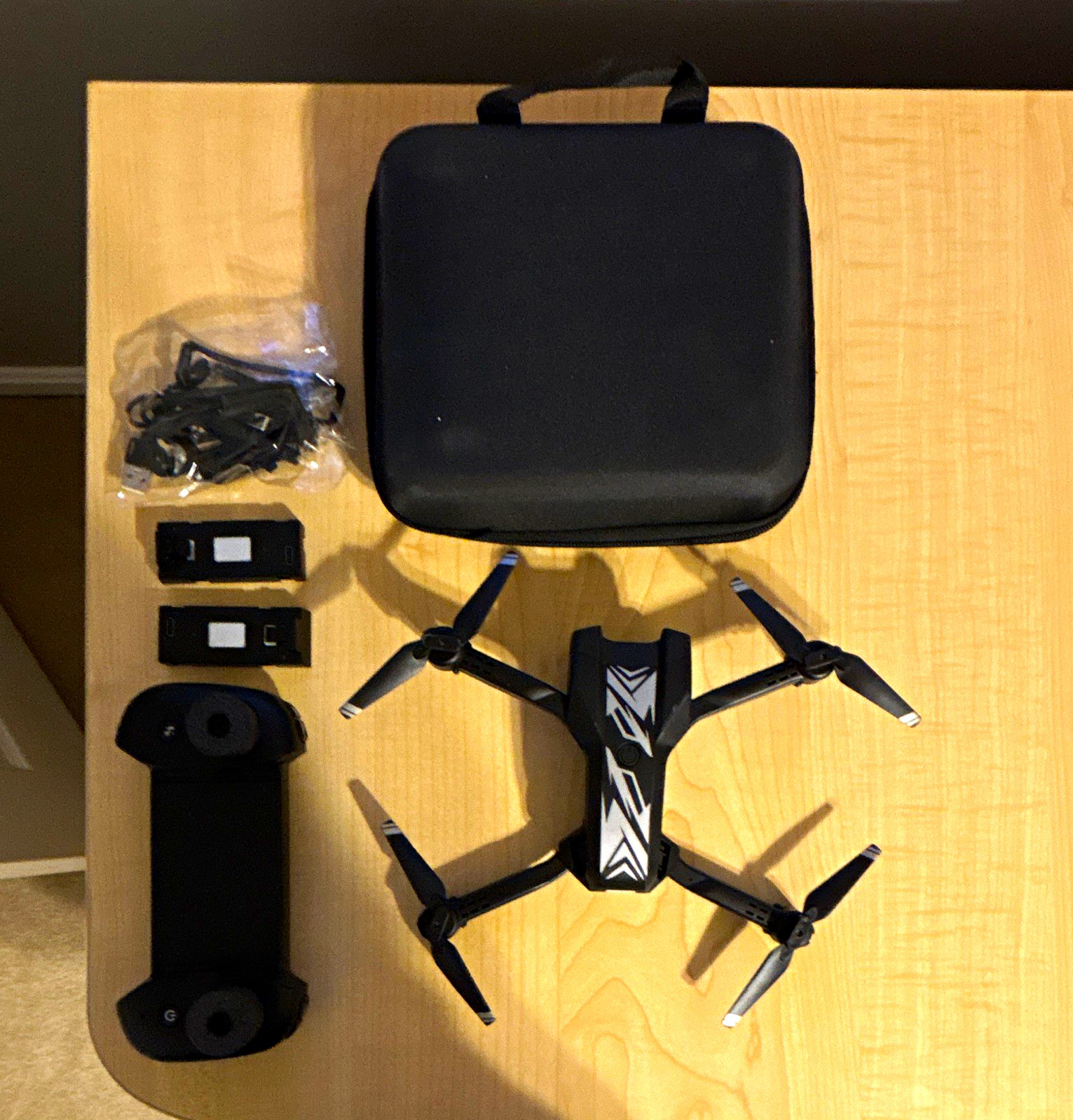DroneX Pro Foldable RC Camera Drone w/ Remote, 2 Batteries & Carrying Case