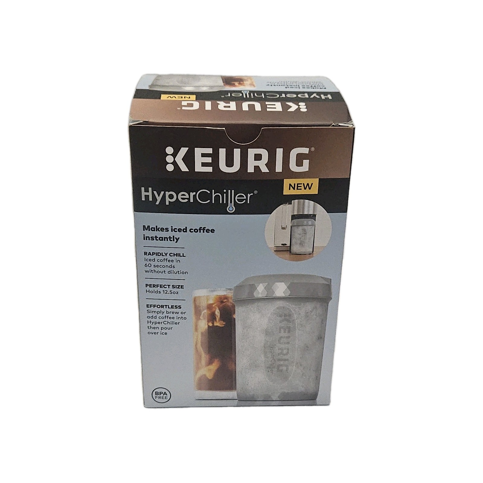 Keurig Hyper Chiller Gray Iced Coffee Maker Chills Hot Drinks 60 Sec 12.5 oz
