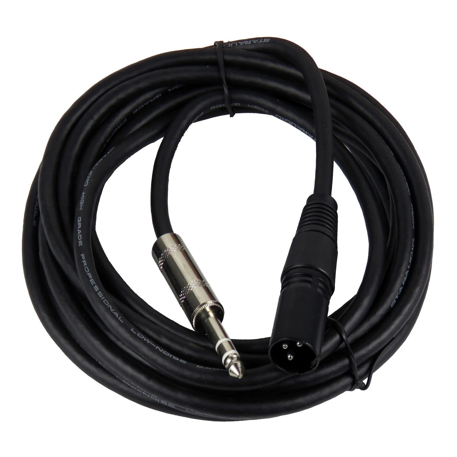 15FT XLR 3-Pin Male To 6.35mm 1/4" Stereo Mono Shielded PA DJ Speaker Cable Cord
