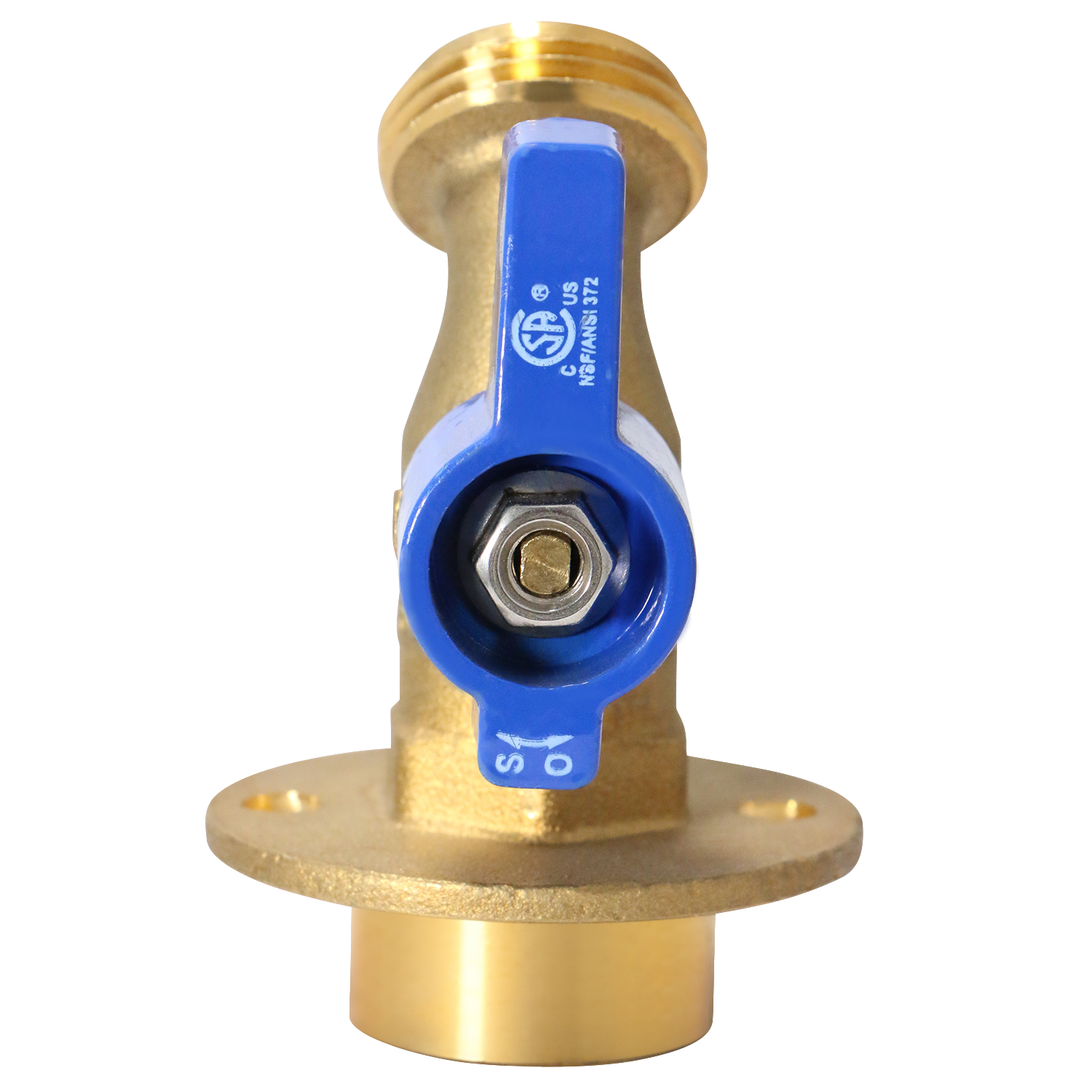 5 Pcs XFITTING 3/4" FPT x 3/4" GHT 1/4 Turn Hose Bibbs with Flange