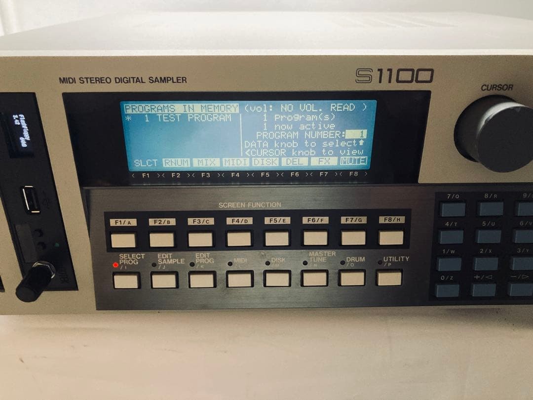 Akai S1100 Vintage Sampler New Backlight Gotek Floppy Emulator Upgraded Memory