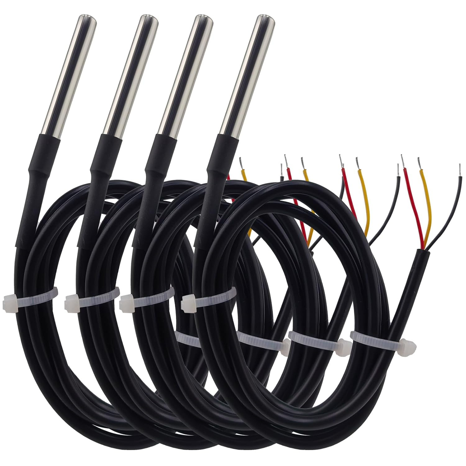 4Pcs DS18B20 Temperature Sensor 1 M, Waterproof Digital DS18B20 Sensors, DS18B20