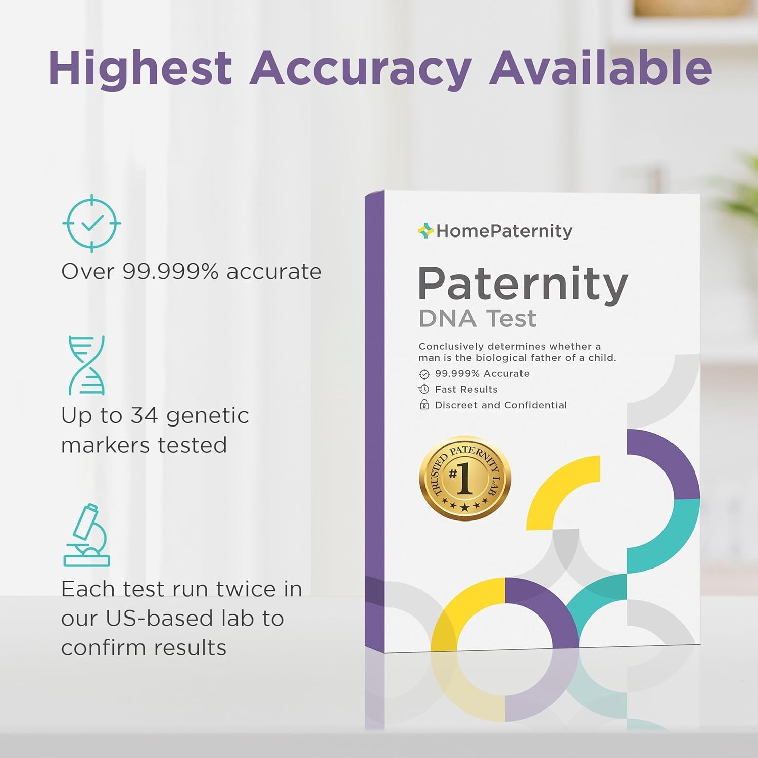 DNA Paternity Kit, Father & Child, 99.99% Confidence-