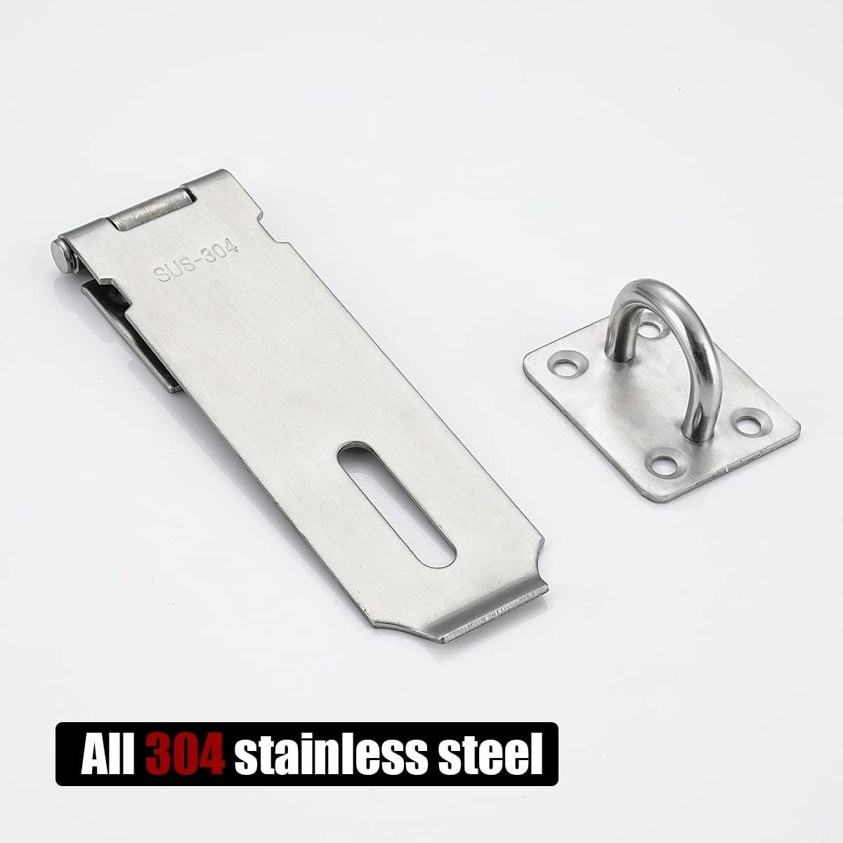 Durable 5-Inch 304 Stainless Steel Hasp Lock - Easy to Install Security Solution