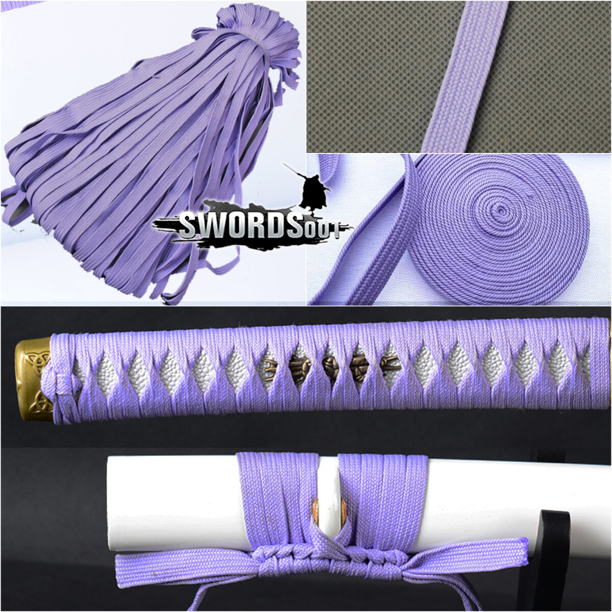 Light Purple Ito Tsukamaki Sageo Wrapping Cord For Japanese Swords Katana Handle