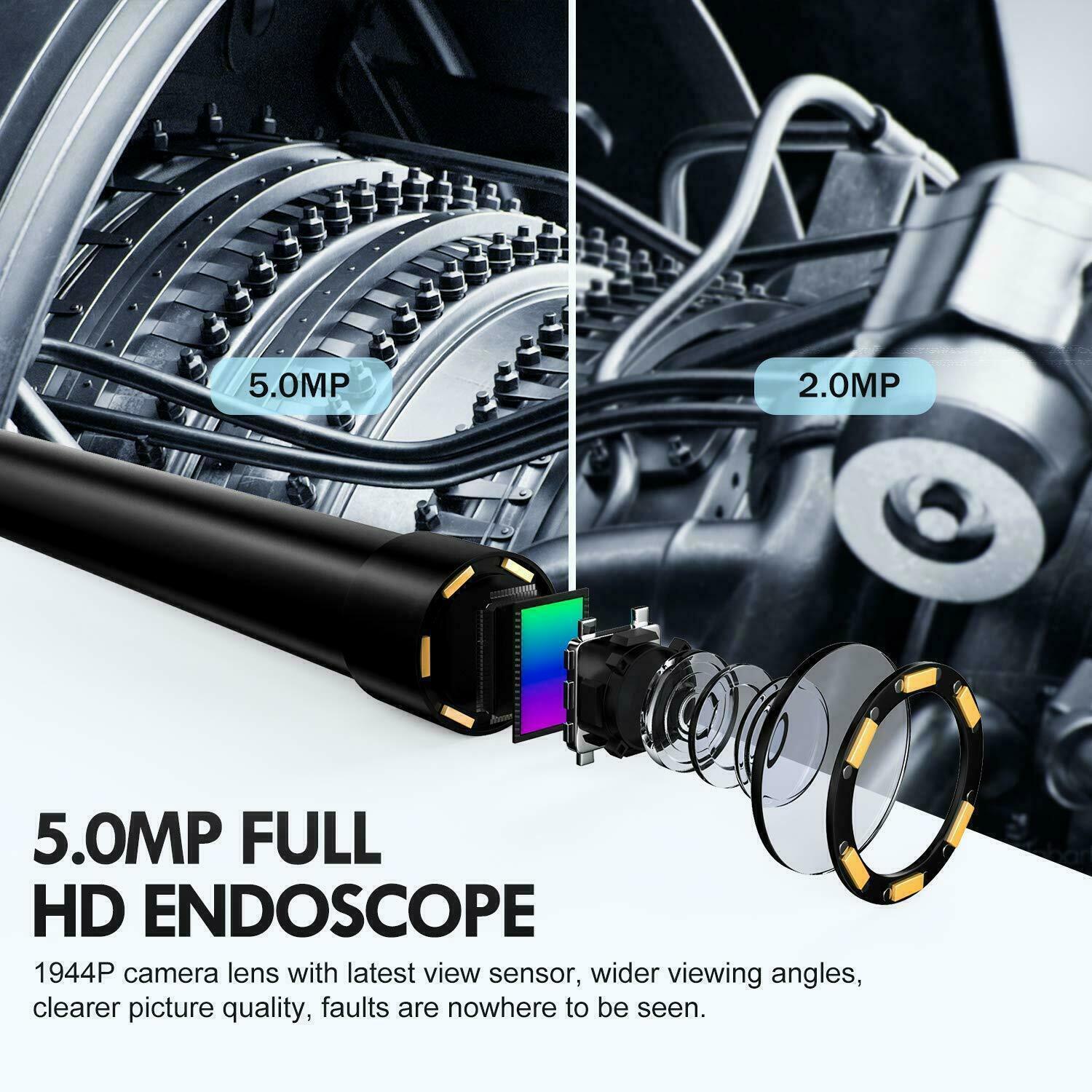 6LED USB Snake Endoscope Borescope HD Inspection Camera Scope 5M 8.5mm WiFi