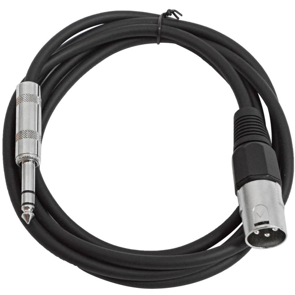 Black 6 Ft XLR Male to TRS Patch Cable